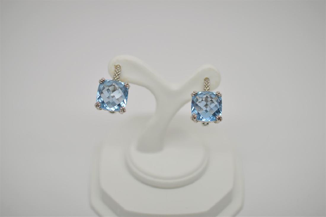 Sterling & Blue Topaz Drop Earrings (1 of 2)