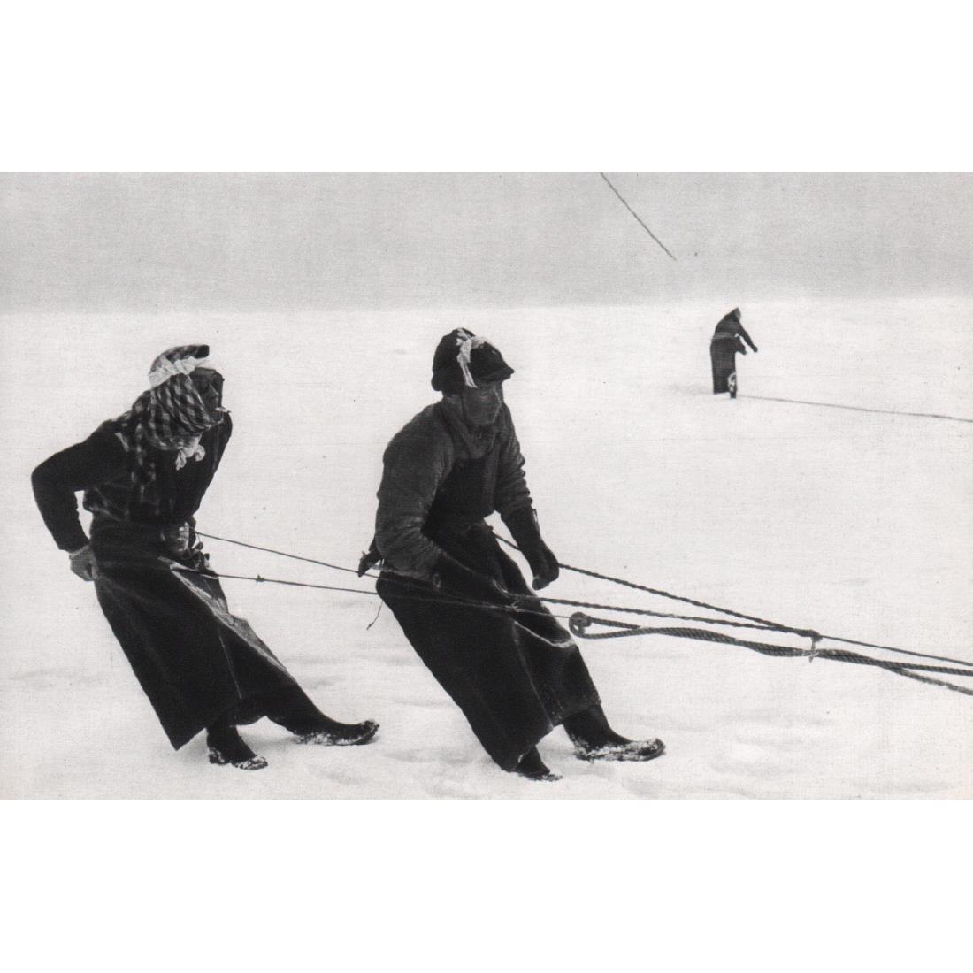 HIROSHI HAMAYA - Ice Fishing, Akita Japan: Artist: HIROSHI HAMAYA Print Title: Ice Fishing, Akita Japan, 1956 Medium: Sheet-fed Gravure Printing Date: 1970's Printed in France Image Size approx: 7 x 4.5 inches Hiroshi Hamaya (1915-1999) was a