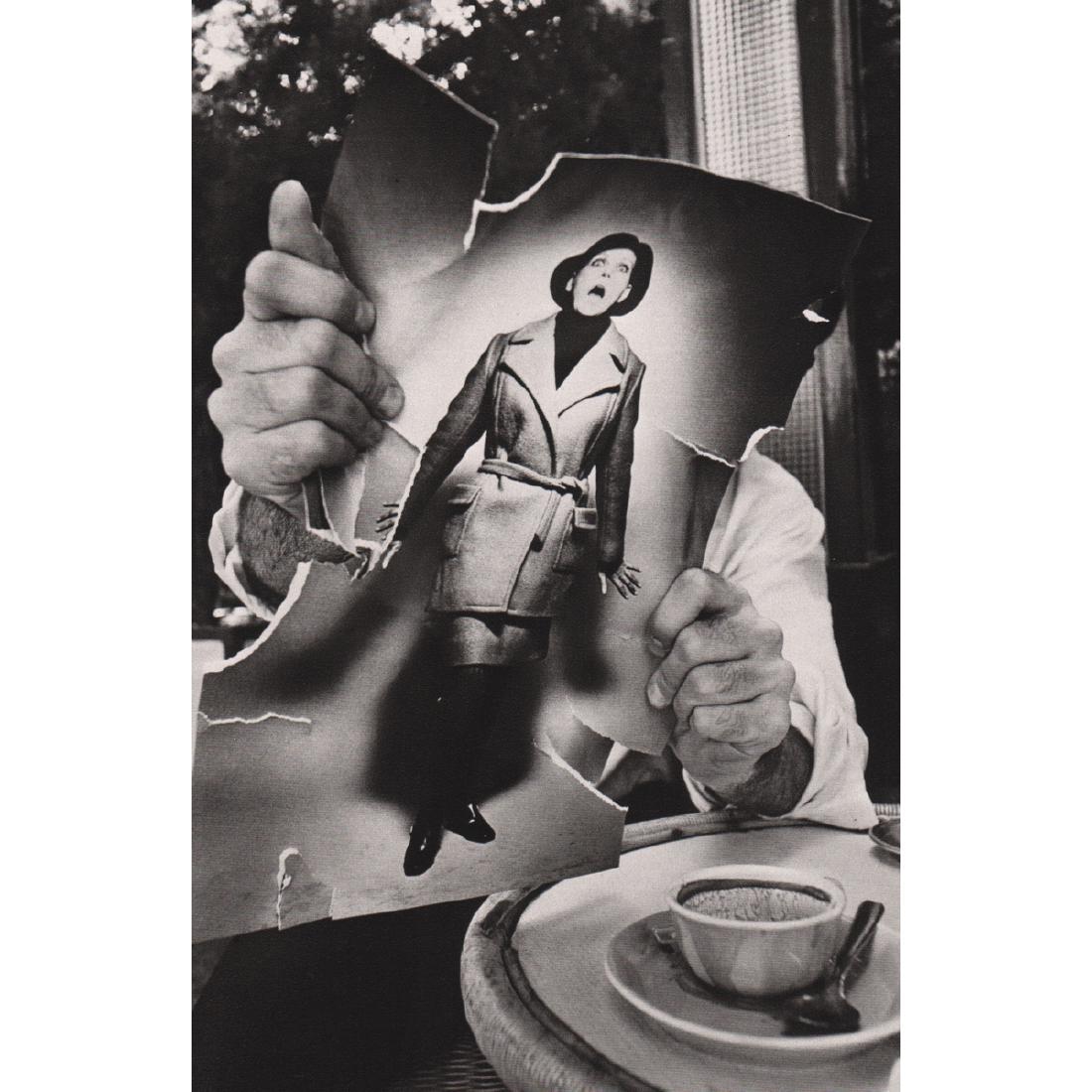 JEANLOUP SIEFF - Pierre-Andre Boutang: Artist: JEANLOUP SIEFF Print Title: Pierre-Andre Boutang tearing a Fashion Photo, Paris 1963 Medium: Sheet-Fed Gravure Printing Date: 1980's Printed in France Image Size approx: 5.75 x 8.75 inches Jea