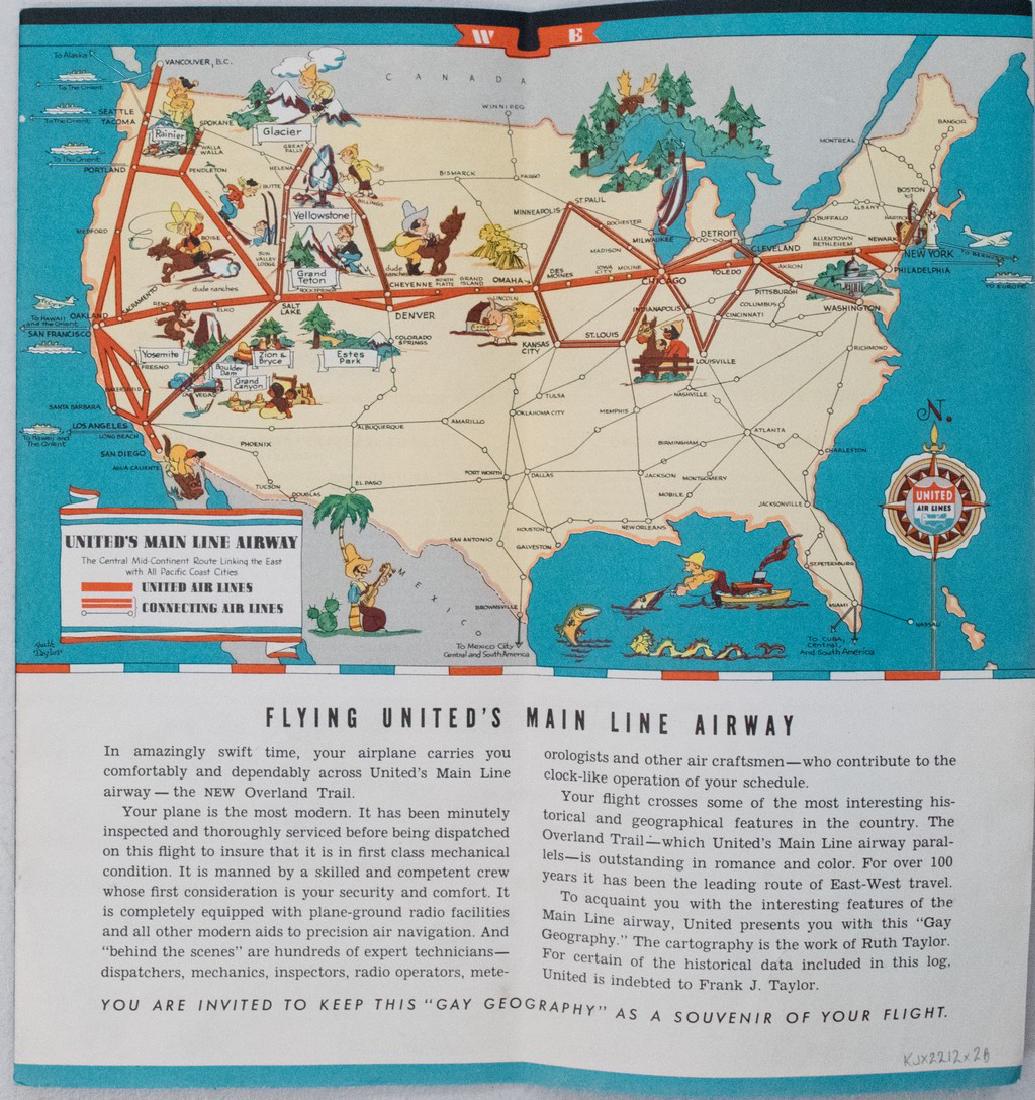 1930s Taylor White Pictorial Map Set of United States (1 of 3)