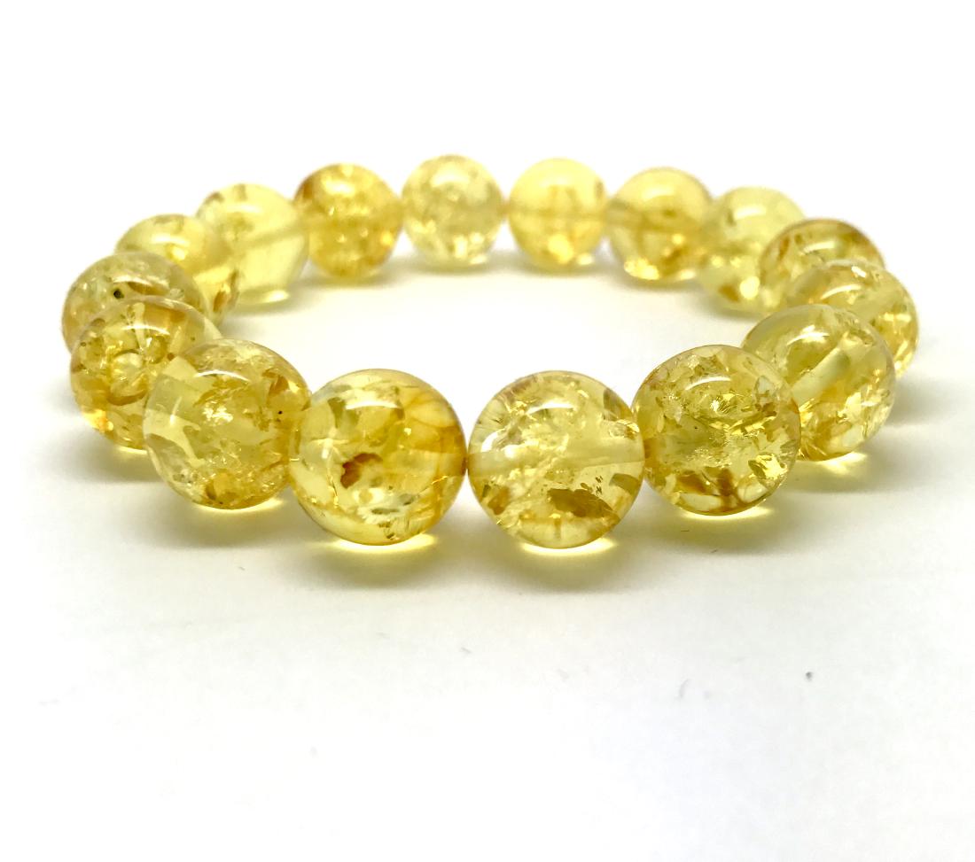 Baltic amber bracelet in the box lemon beads ø11.5mm 14 (1 of 8)