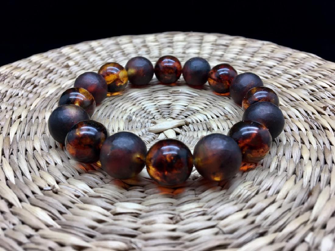 Natural Baltic Amber bracelet cognac colour matte&shiny (1 of 8)