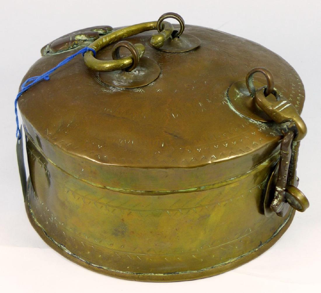 ANTIQUE ENGRAVED BRASS JEWELRY BOX (1 of 5)