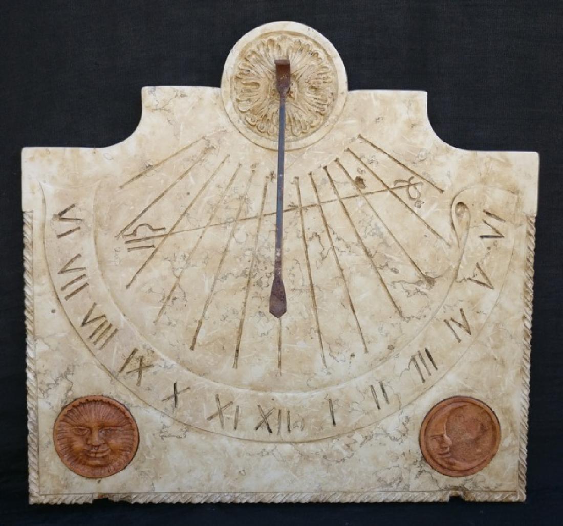 Botticino Marble Sundial, with Verona Red Marble Inlays (1 of 10)