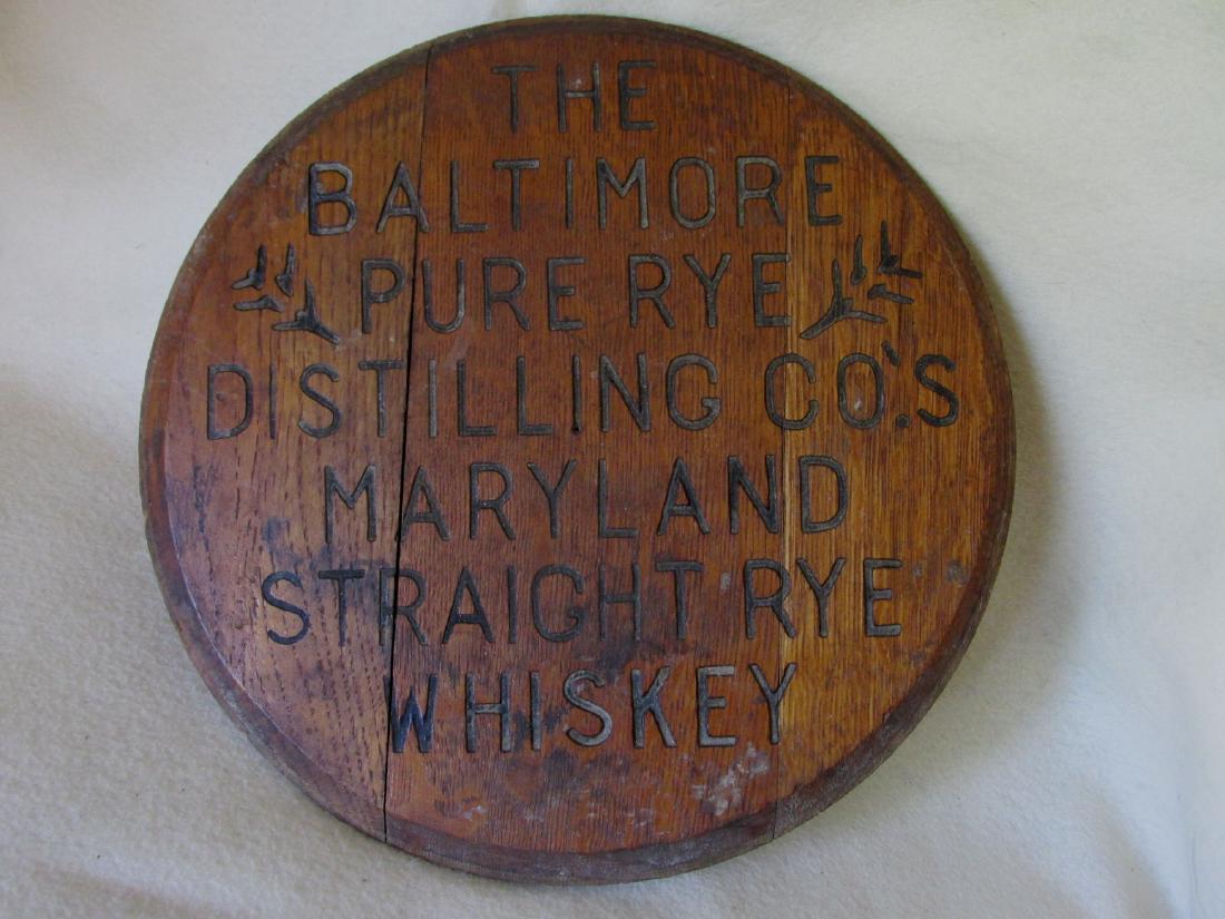 Antique Advertising Barrel Lid, Maryland Distilling Co (1 of 3)