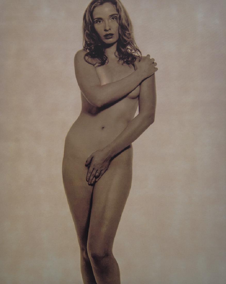 KARL LAGERFELD - Julie Delpy: Artist: Karl Lagerfeld Title: Julie Delpy Medium: 1997 Large Satin Finish Umber Photolithograph Dimensions: 10.65x13.4" Unmounted Karl Otto Lagerfeld is a German creative director, artist, and photogr