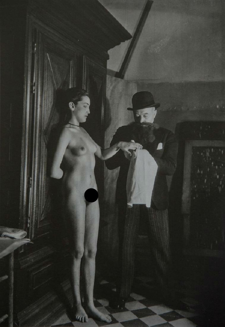 MAN RAY - Meret Oppenheim, Louis Marcoussis, 1933: Artist: Man Ray Title: Meret Oppenheim, Louis Marcoussis, 1933 Medium: Photo Litho, 1987, Italy Dimensions: 5.9x8.5" Heat Wax Mounted on 11x14" Conservation Board Man Ray, original name Emmanuel Radni