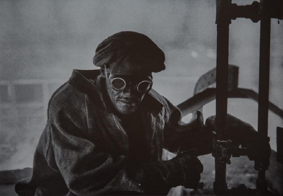 W. EUGENE SMITH - Pittsburgh Steel Worker: Artist: W. Eugene Smith Title: Pittsburgh Steel Worker Medium: Photogravure, 1967, USA Dimensions: 8.65x6" Heat Wax Mounted on 11x14" Conservation Board W. Eugene Smith (1918-1978) was an American pho