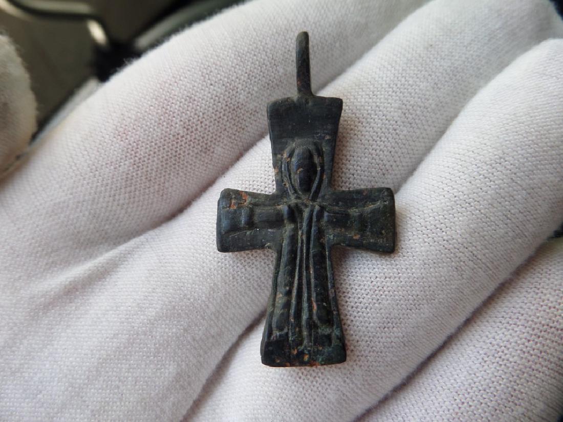 Byzantine Bronze Cross With Stylistic Christ Figure (1 of 4)