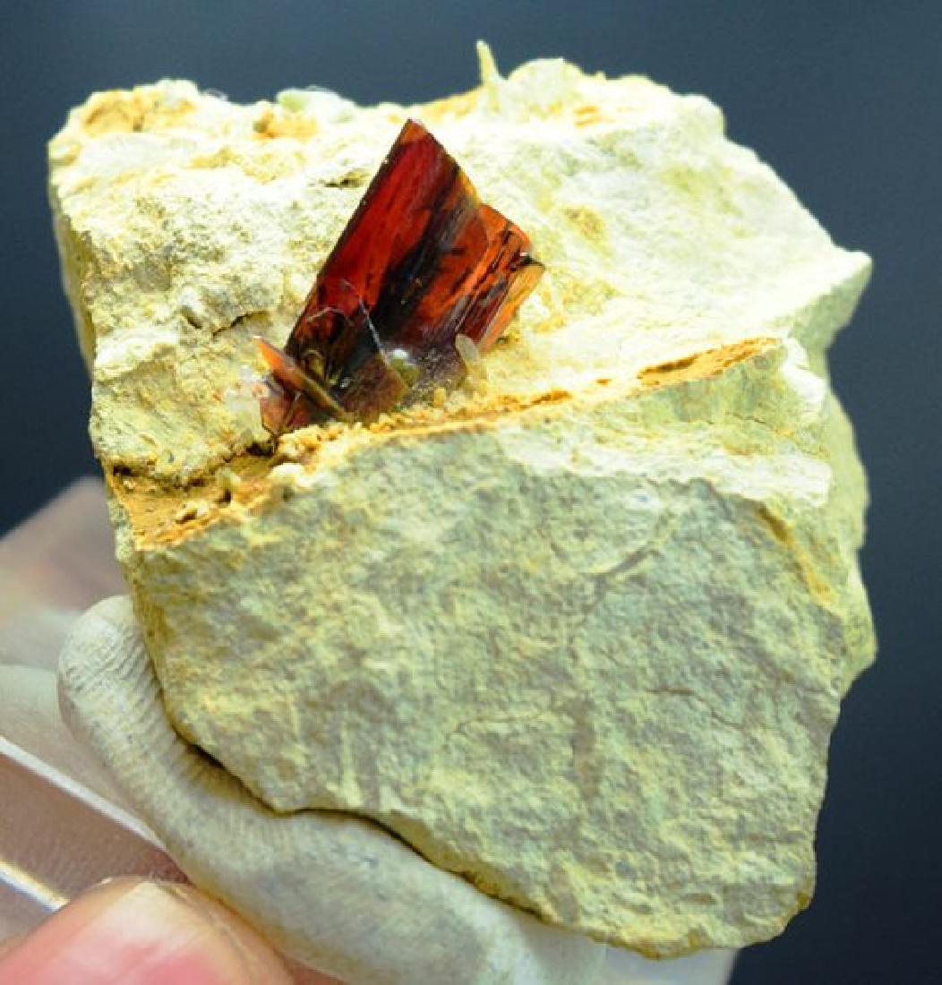 78 Gram Extremely Rare Red Color Brookite Crystal On (1 of 5)