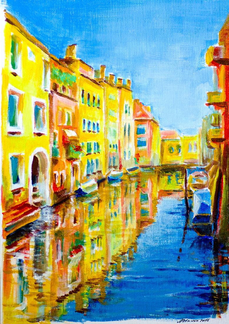 Journey of Memories Venice Acrylic Painting Signed (1 of 4)