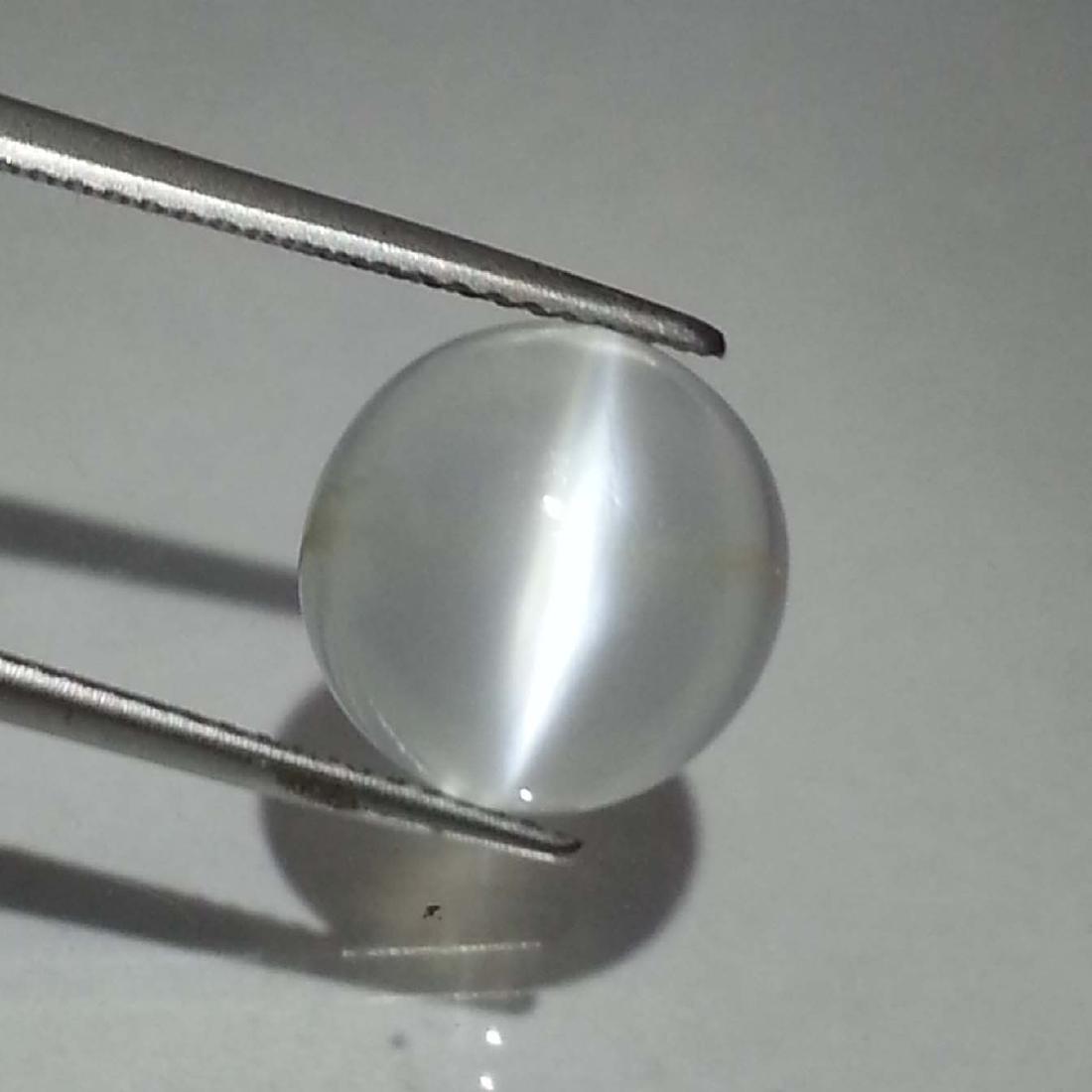 Natural Moonstone Cat's Eye- 5.28 ct: Item: Natural Moonstone Cat's Eye- 5.28 ct Color/Clarity: VVS Loose gemstone Carat Weight: 5.28 Size (mm): 11.25 x 11.25 x 5.95 Round - Srilanka No Reserve: This lot starts at $1 and has no reserve as