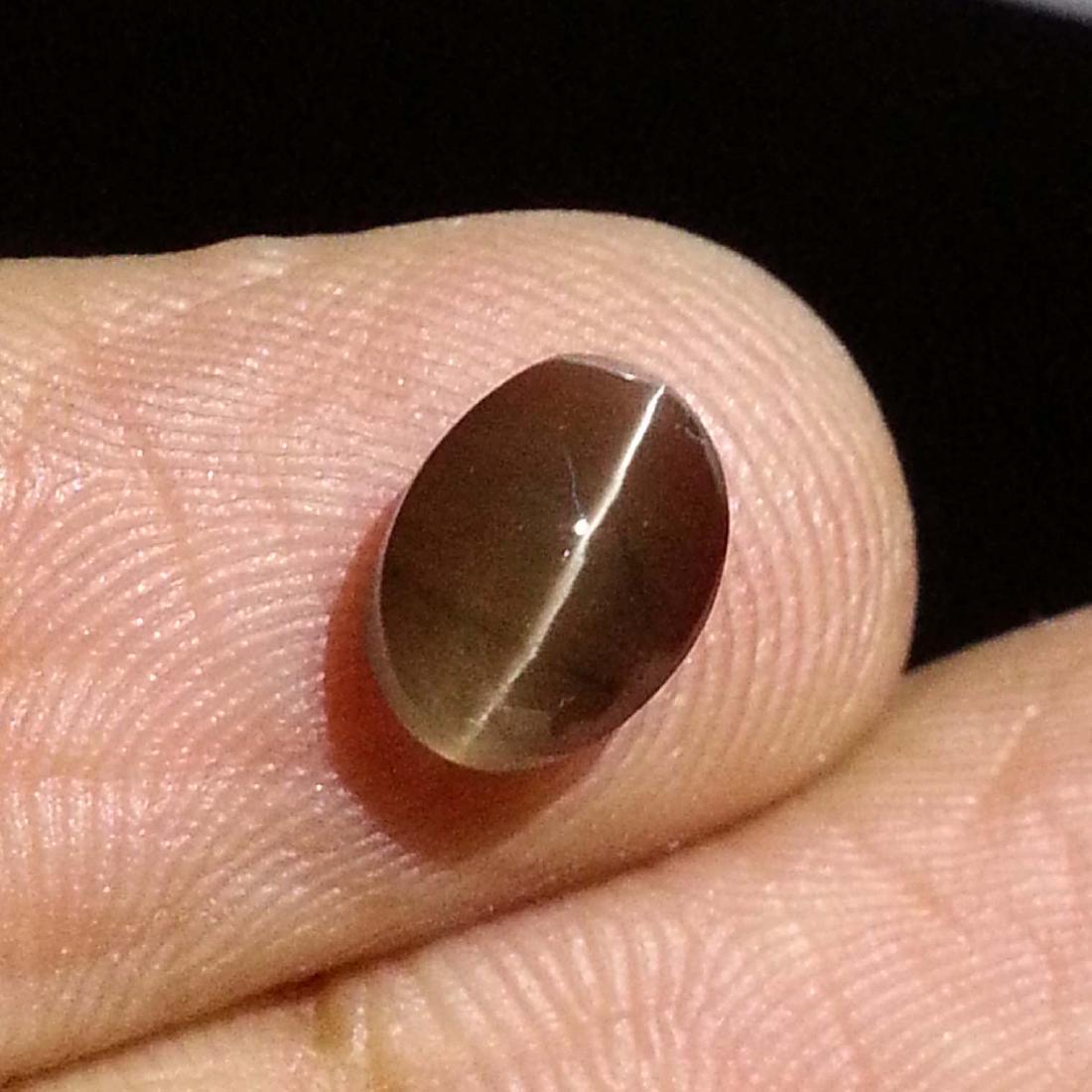 Excellent Eye Sillimanite Cat's Eye - 1.94 ct: Item: Excellent Eye Sillimanite Cat's Eye - 1.94 ct Color/Clarity: Transparent Loose gemstone Carat Weight: 1.94 Size (mm): 8.25 x 6.15 x 3.95 Oval - Africa No Reserve: This lot starts at $1 and has n
