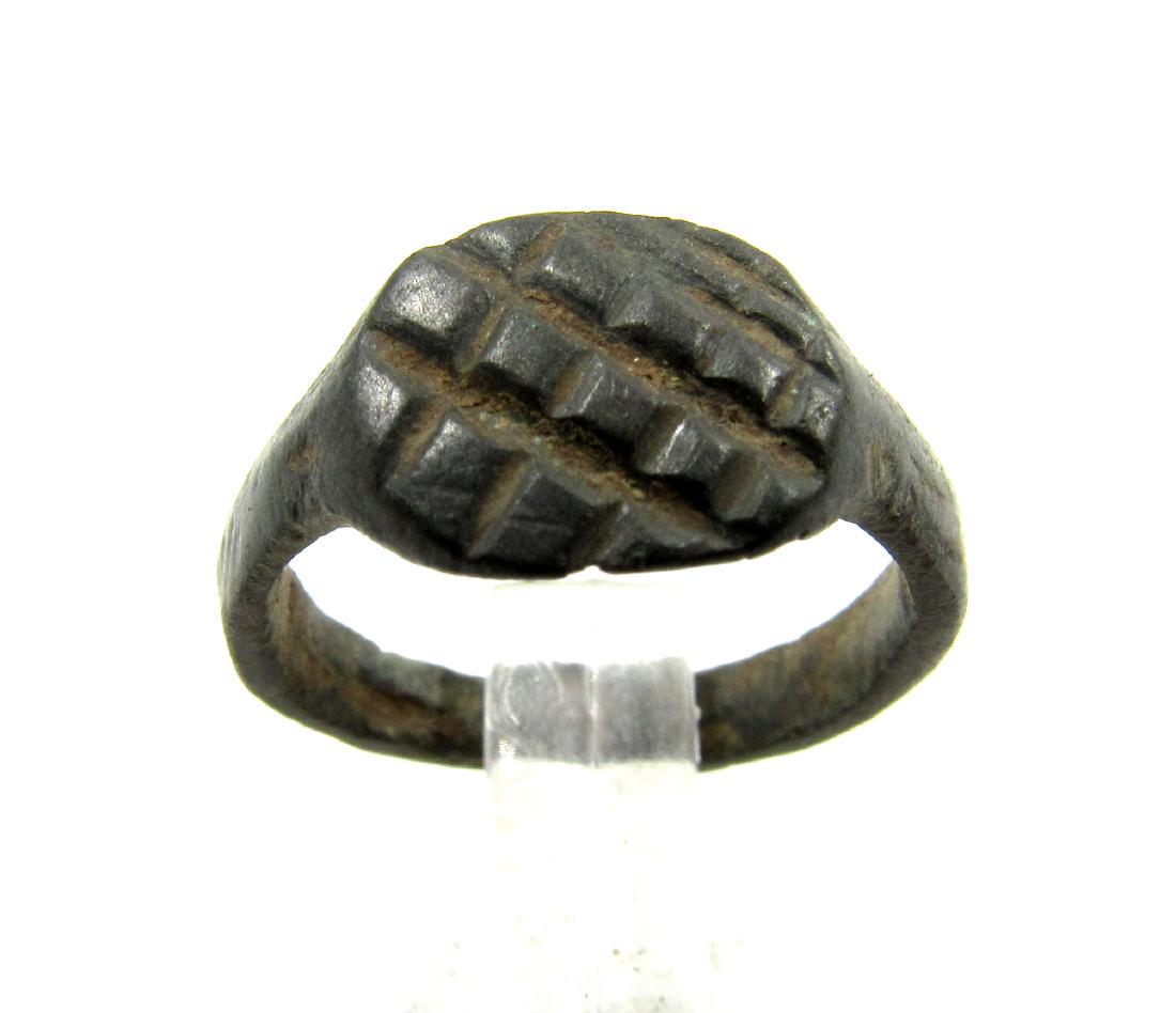 Medieval Viking Era Bronze Fishermans Net Ring (1 of 3)