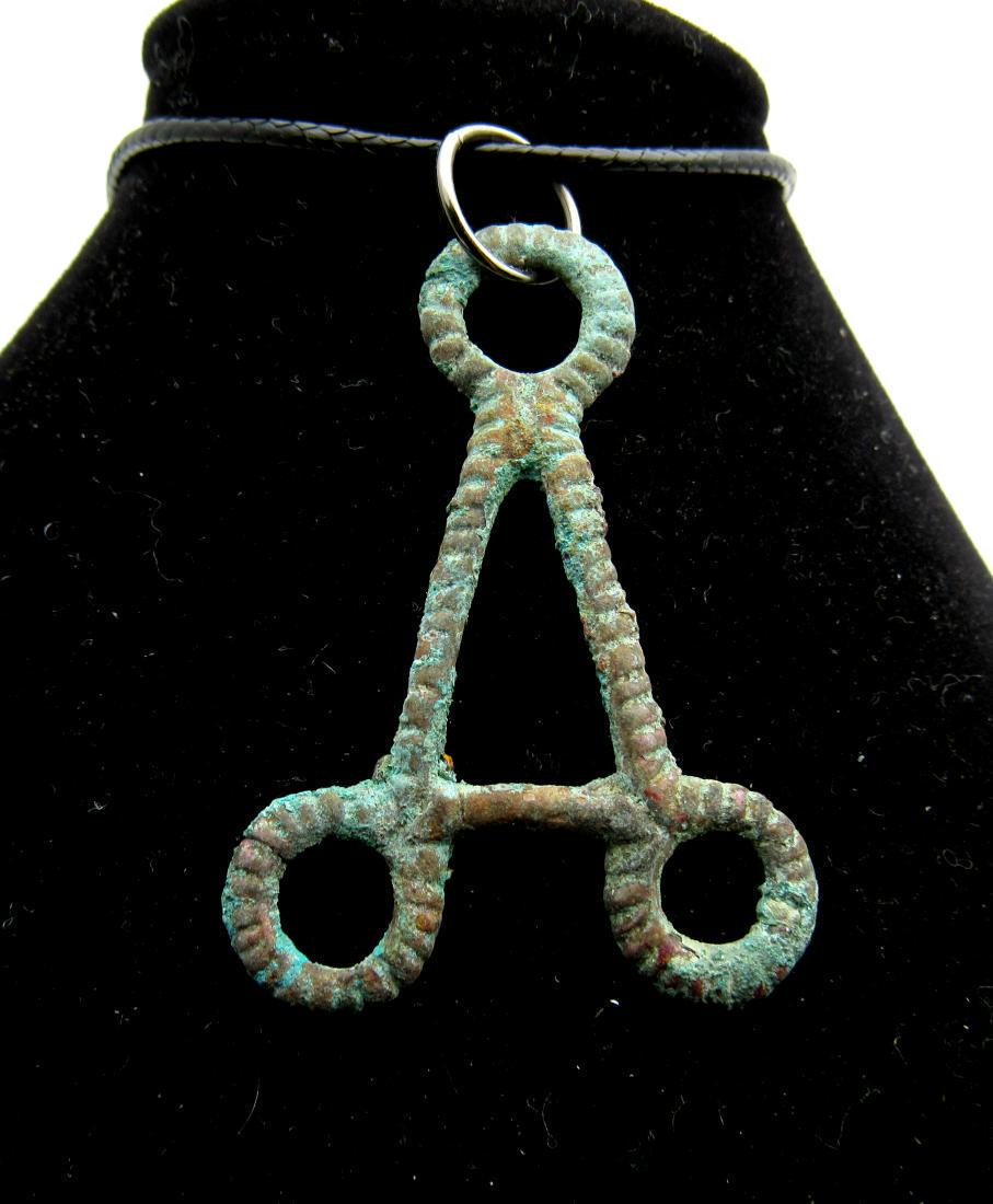 Medieval Viking Era Bronze Open-Work Pendant (1 of 2)