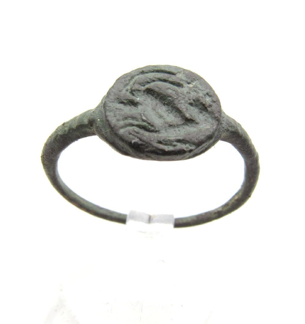 Ancient Roman Bronze Ring with Rabbit or Hare (1 of 3)
