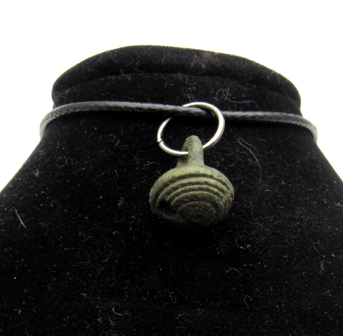 Ancient Roman Bronze Decorated Pendant (1 of 4)