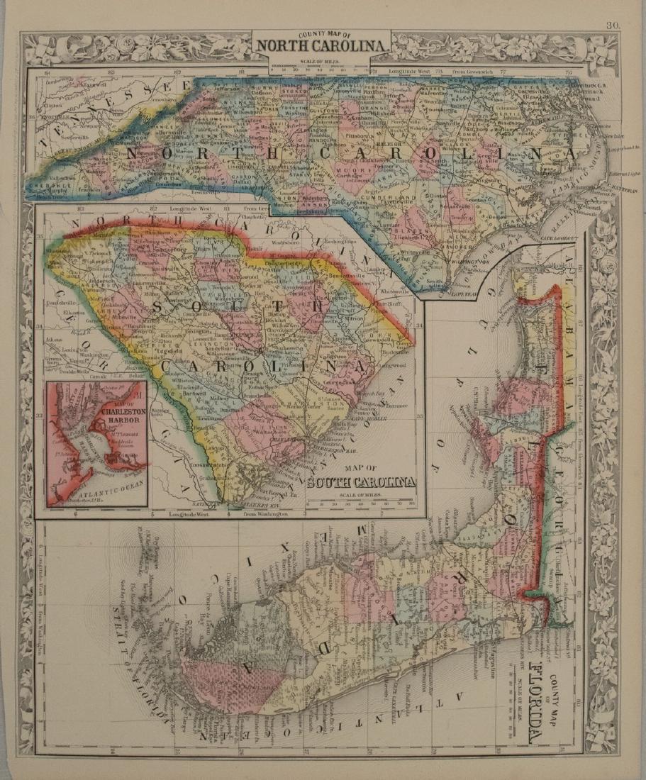 1863 Mitchell Map of Florida, South and North Carolina (1 of 1)