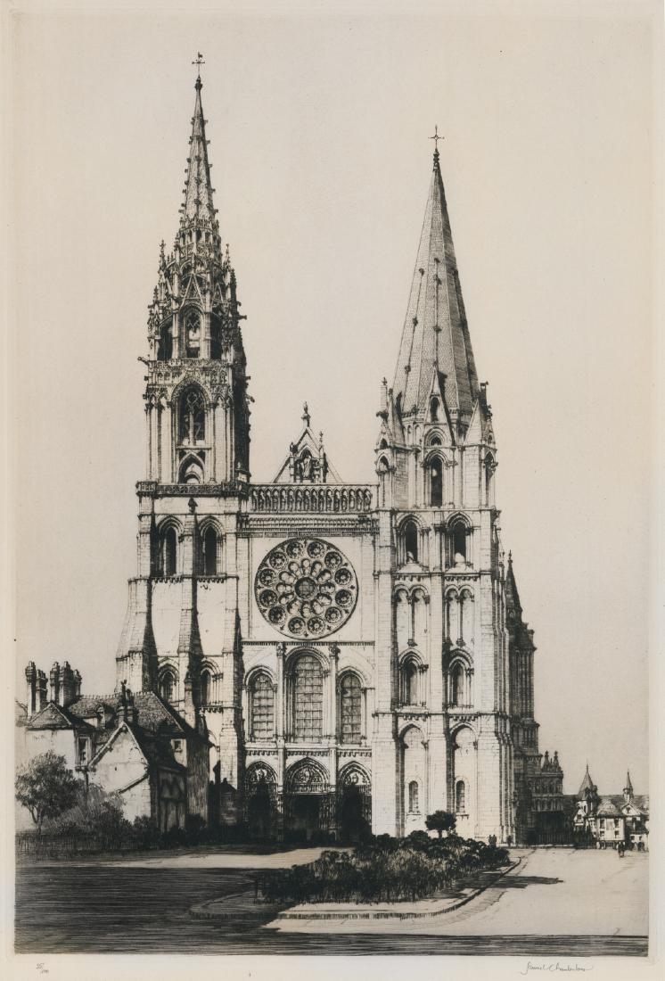 Samuel Chamberlain Etching Chartres Cathedral (1 of 1)