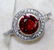 2 CT Ruby & White Topaz 925 Solid Sterling Silver Ring