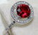 2 CT Ruby & White Topaz 925 Solid Sterling Silver Ring - 2