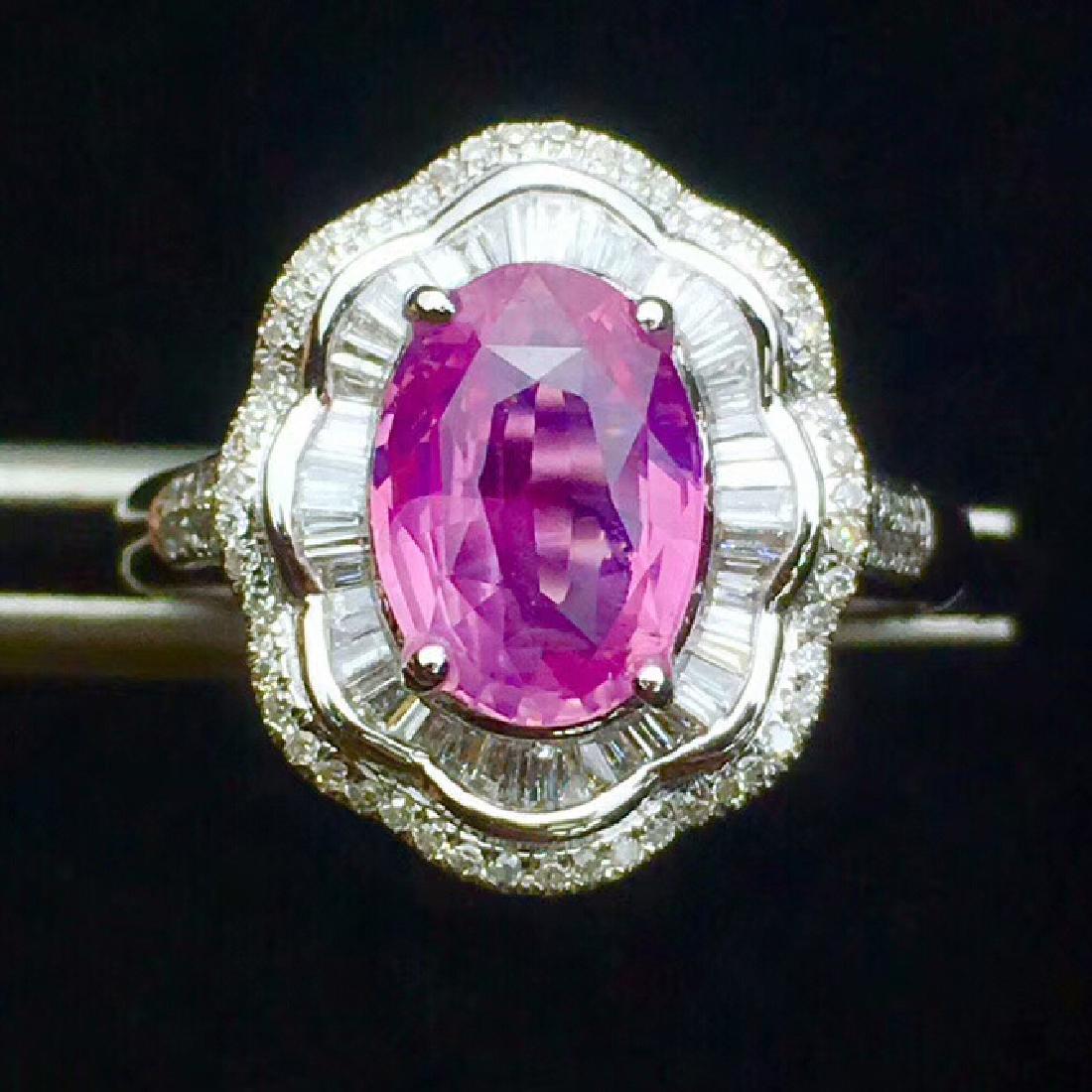2.05ct Pink Sapphire Ring in 18kt white Gold (1 of 6)