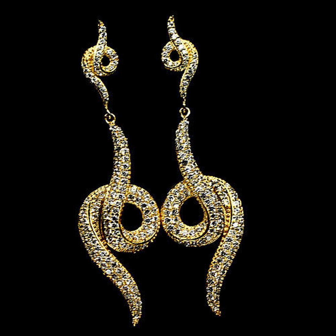 CUBIC ZIRCONIA STERLING 925 SILVER 14K GOLD PLATED (1 of 3)