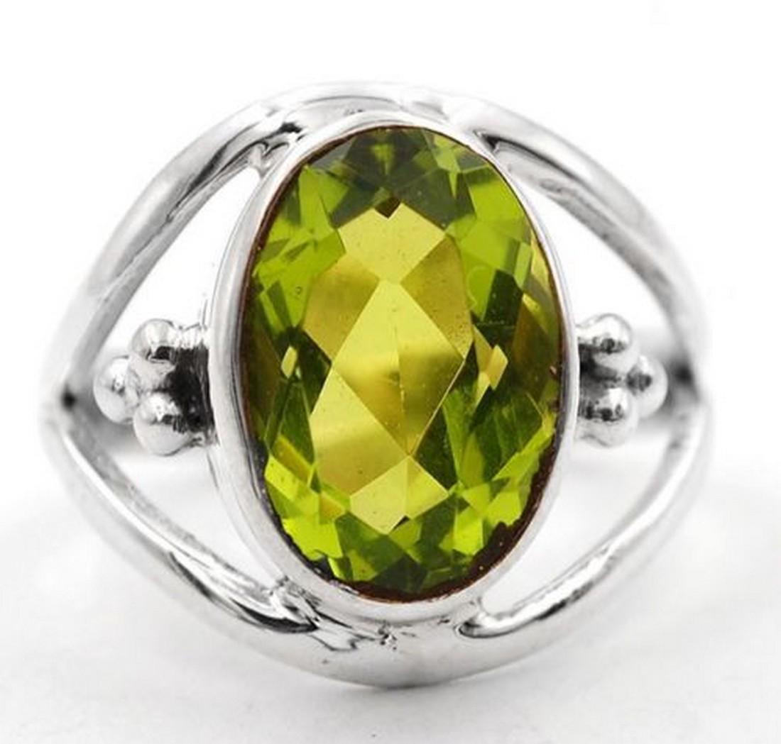6CT Peridot 925 Solid Sterling Silver Ring Jewelry Sz 7 (1 of 1)