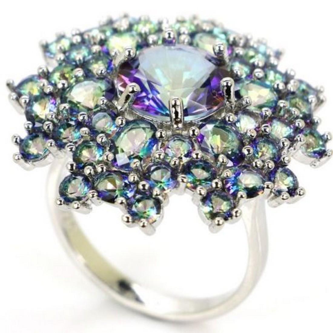 Fire Rainbow Mystical Violet Topaz, CZ Woman's Silver (1 of 2)