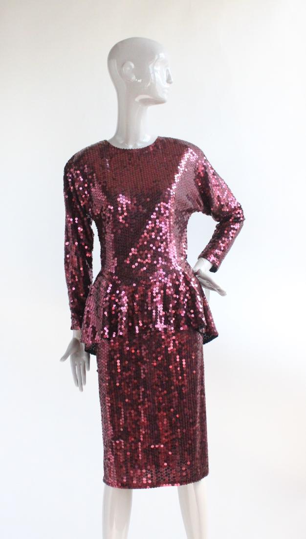Oleg Cassini Sequined Evening Dress, ca. 1980’s (1 of 3)