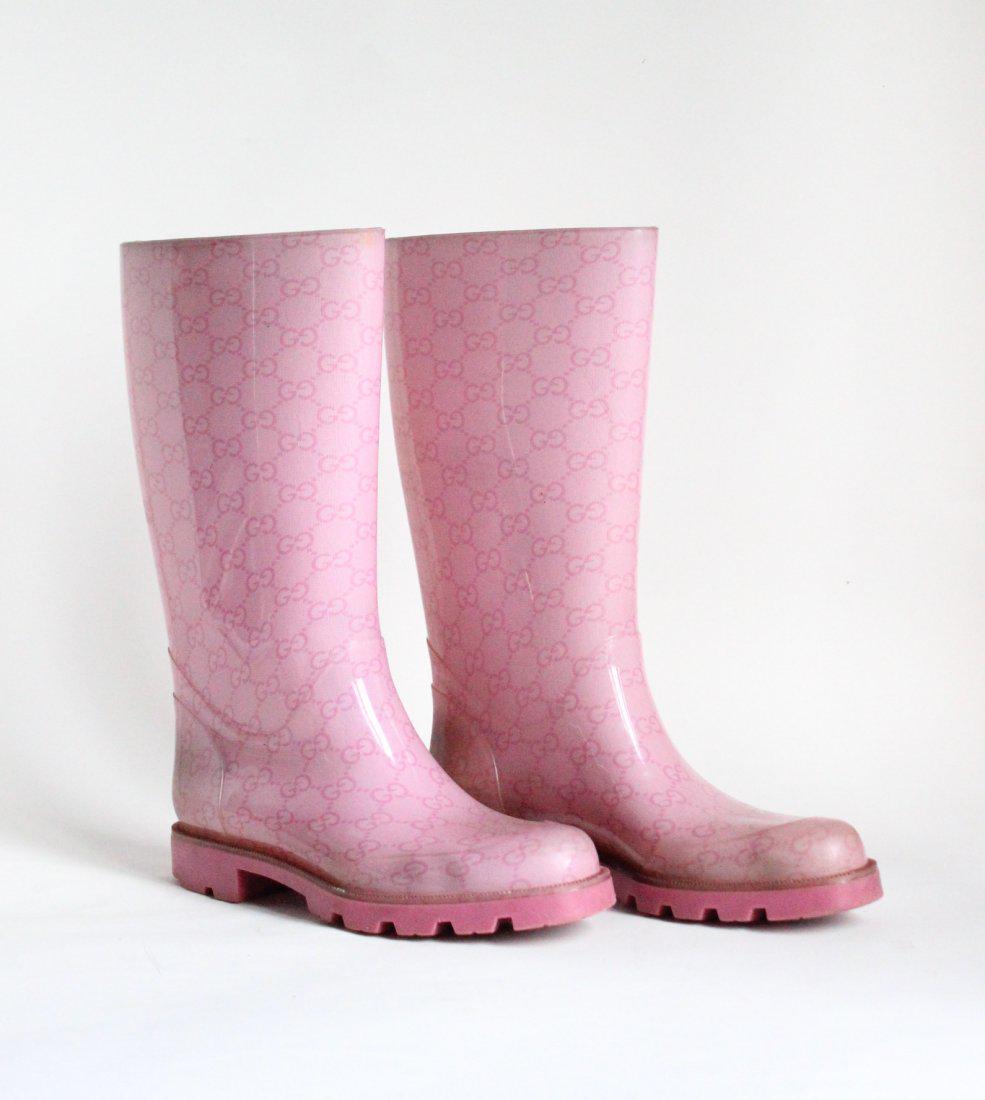 pink gucci rain boots