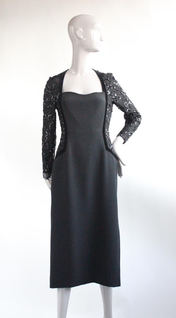 Escada Couture Black Evening Dress, ca. 1990’s: Escada Couture Black Evening Dress, ca. 1990’s GERMANY ca.1990's 36DE Please note that this lot has a confidential reserve. When you leave a bid in advance of the auction, submit your maximum. The b
