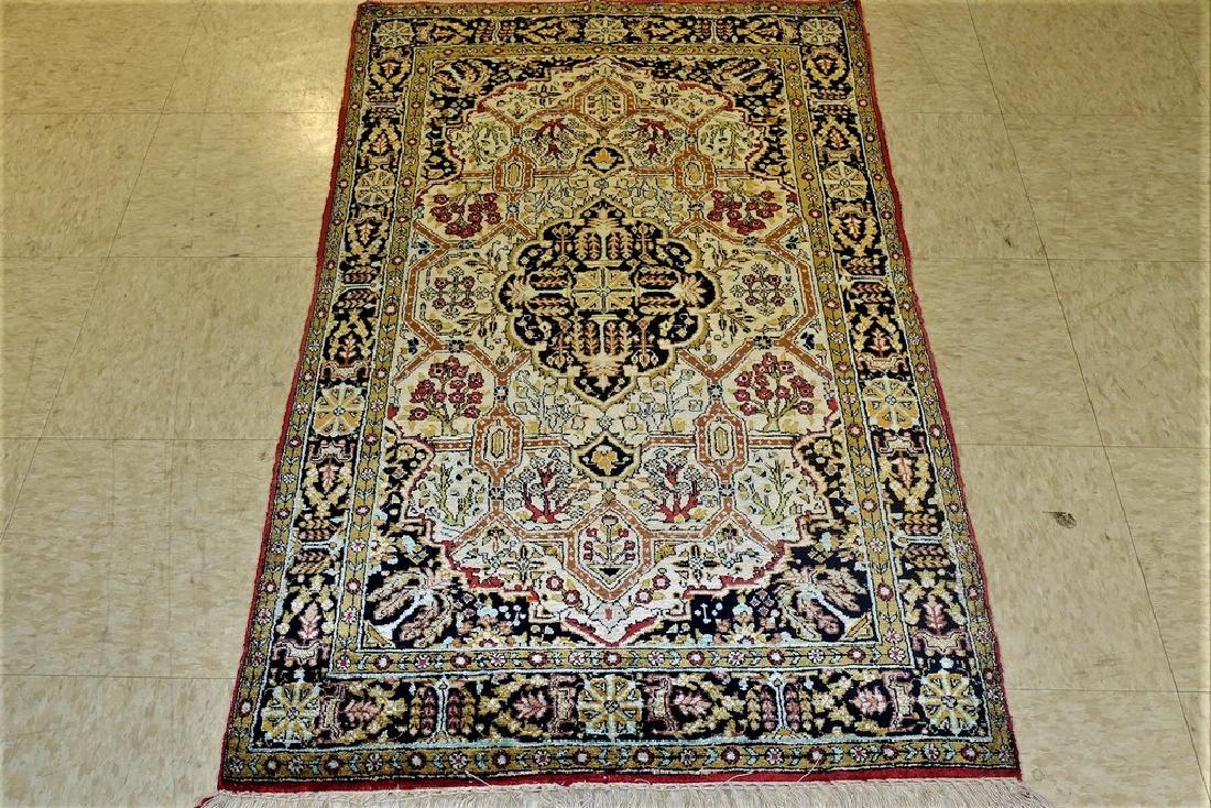 Very Fine Silk Qum Rug 4.3x2.6 (1 of 4)