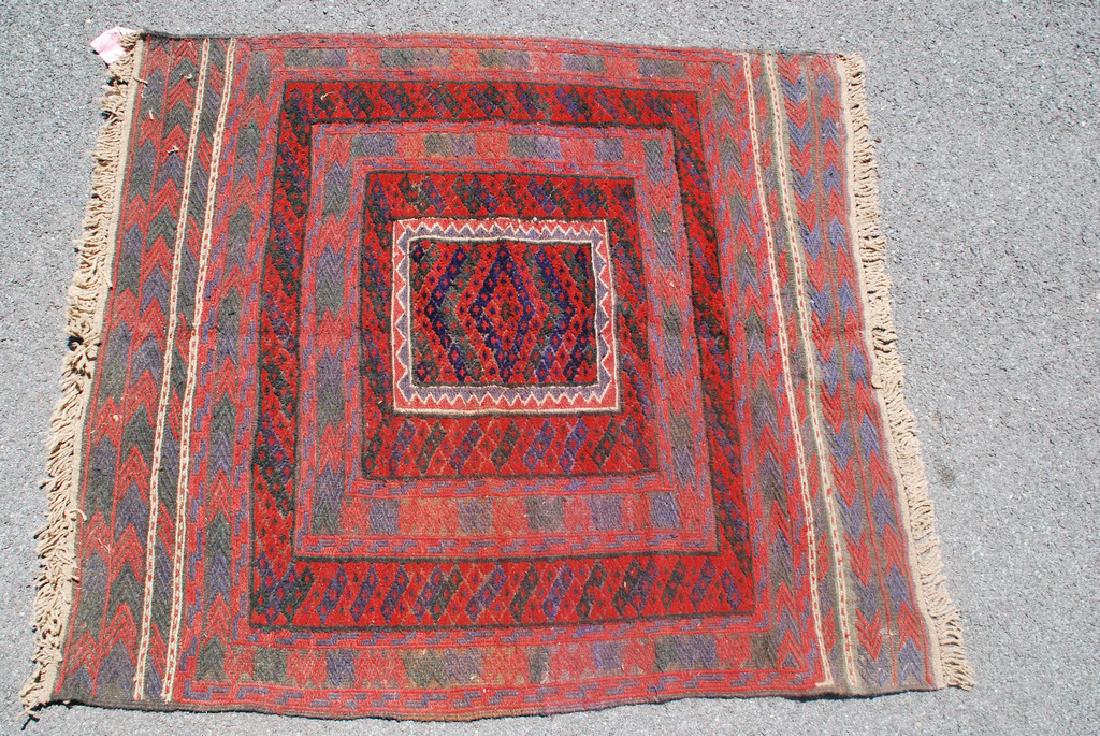 Vintage Herati Afghan Kilim Rug 4.x3.7 (1 of 4)