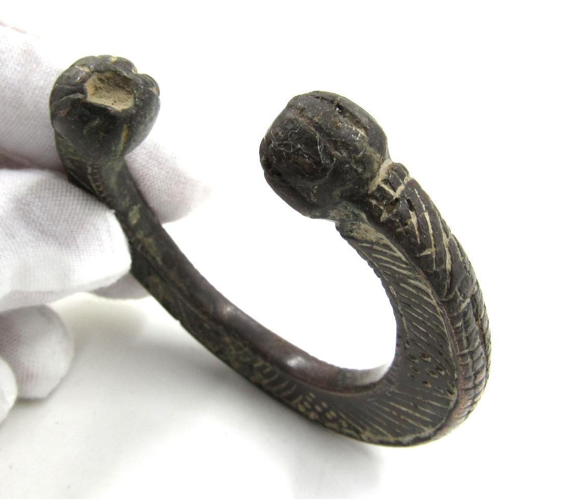 Ancient Bronze Age Bronze Bracelet with Snake Heads (1 of 3)