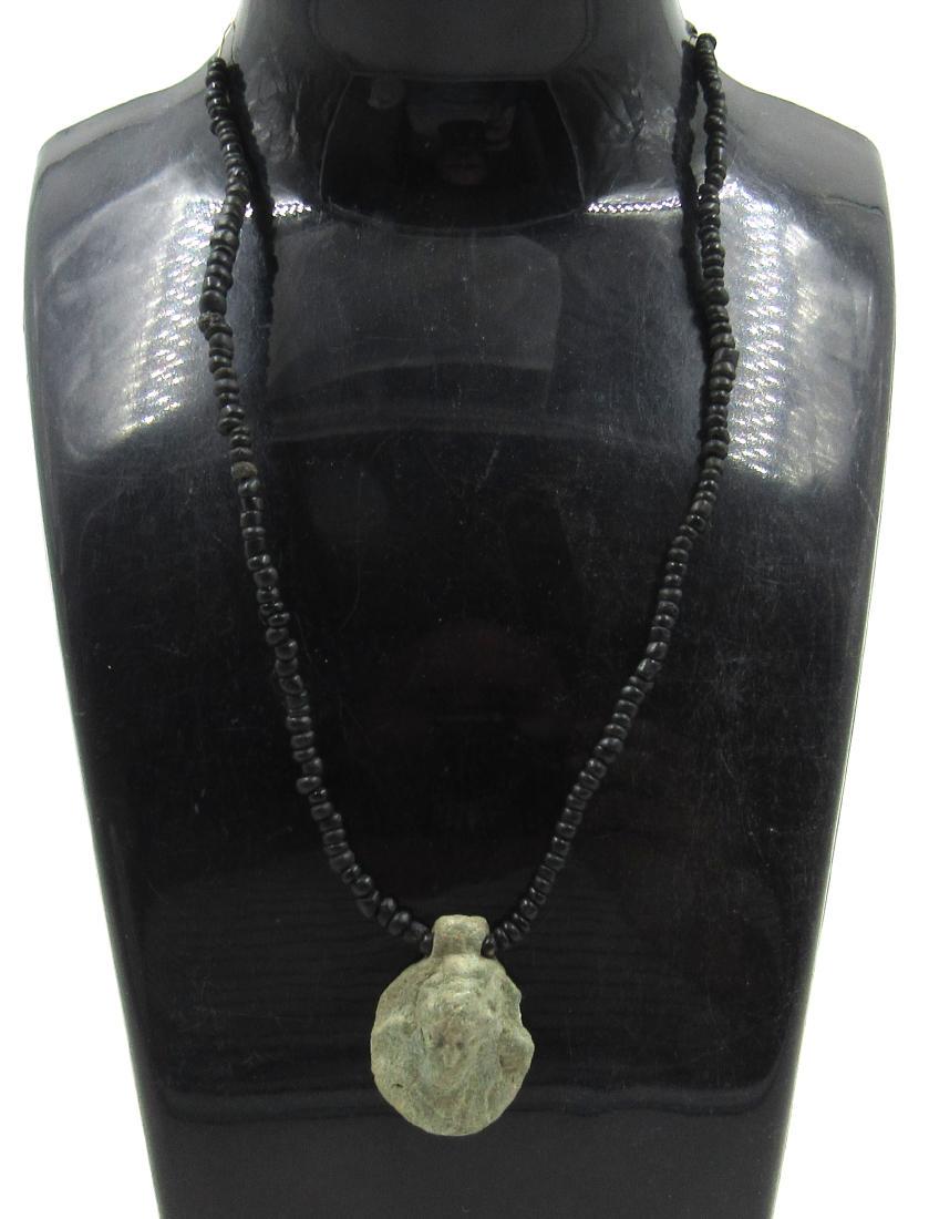 Ancient Roman Stone Beaded Necklace with Goddess (1 of 5)