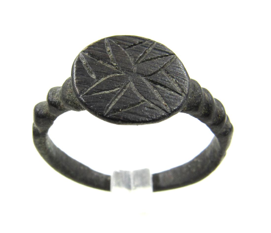 Medieval Crusaders Era Bronze Ring with Star of (1 of 3)