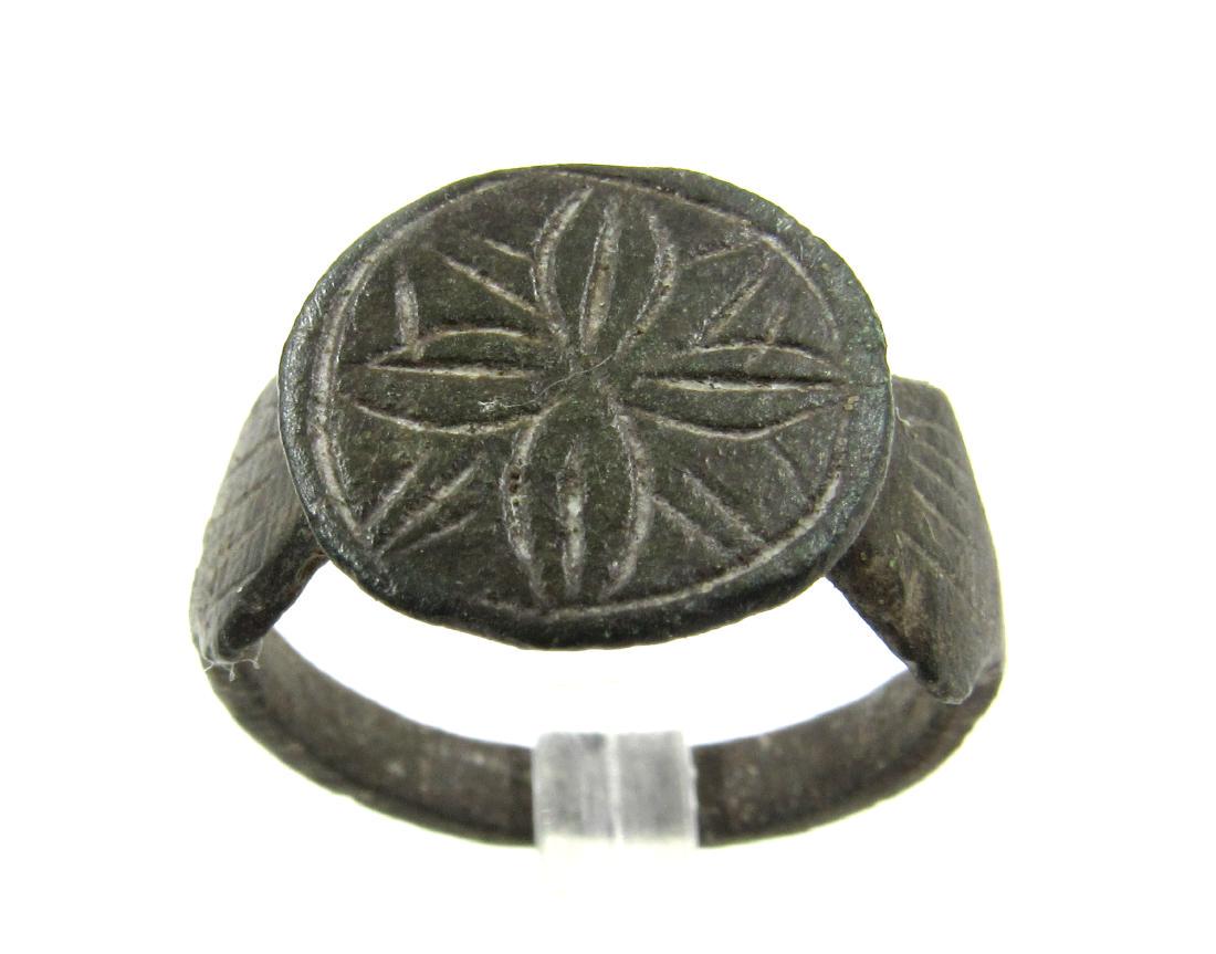 Medieval Crusaders Era Bronze Ring with Star of (1 of 3)