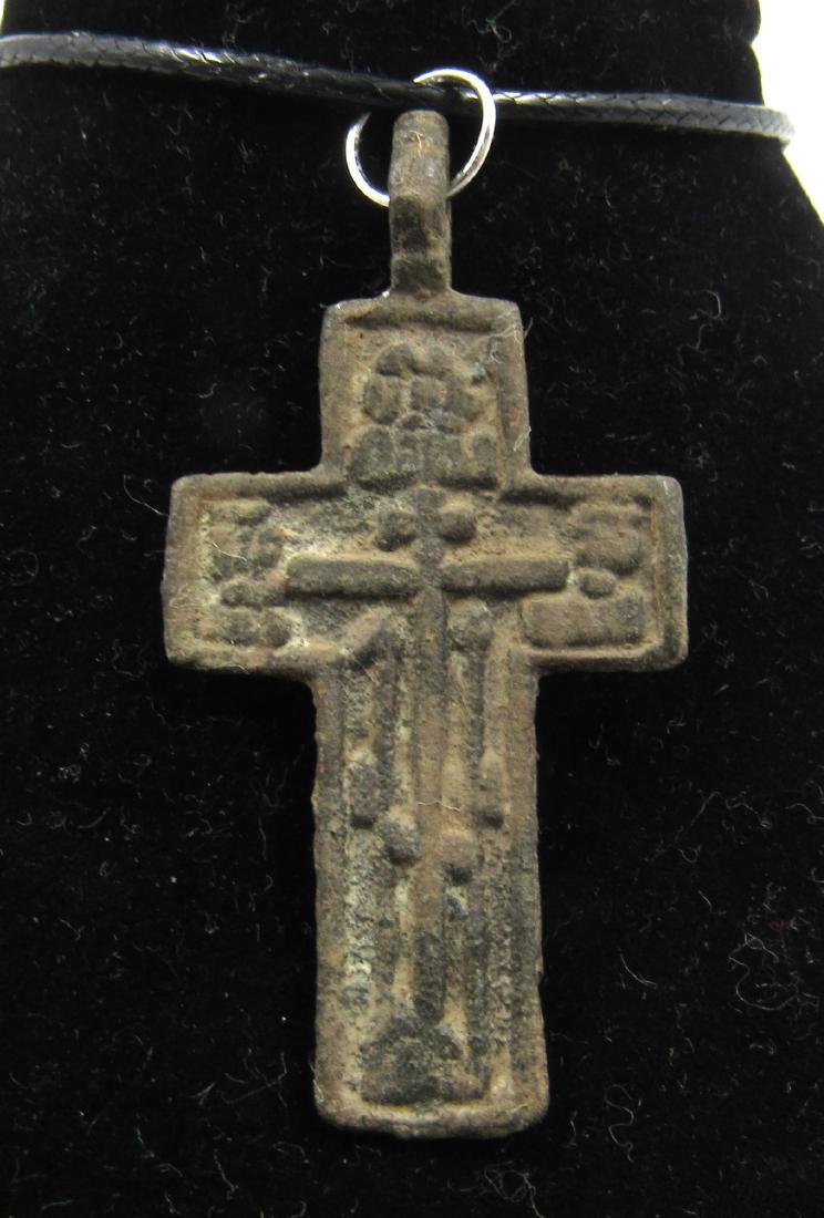 Post Medieval Bronze Cross Pendant (1 of 3)