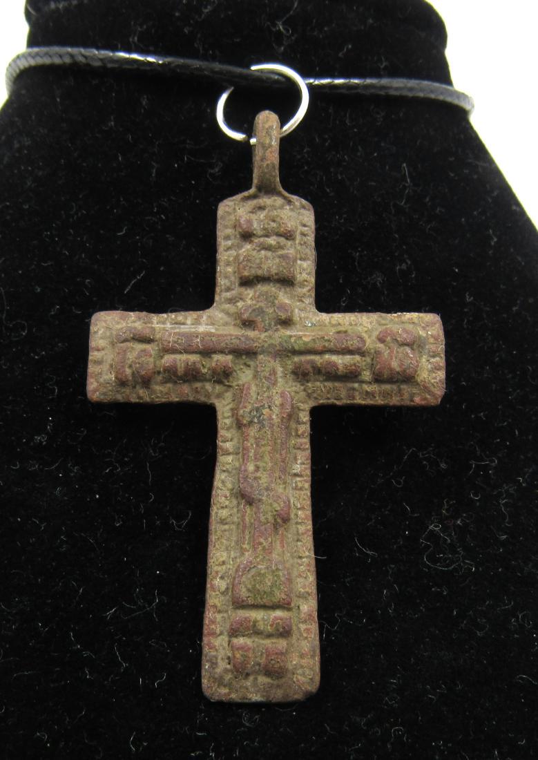 Post Medieval Bronze Cross Pendant (1 of 3)