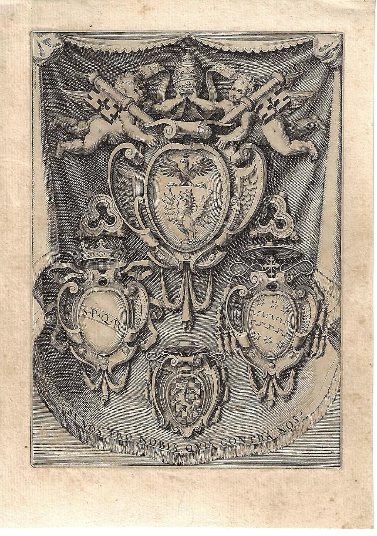 Fine 17th Century Engraving Heraldic Arms (1 of 1)