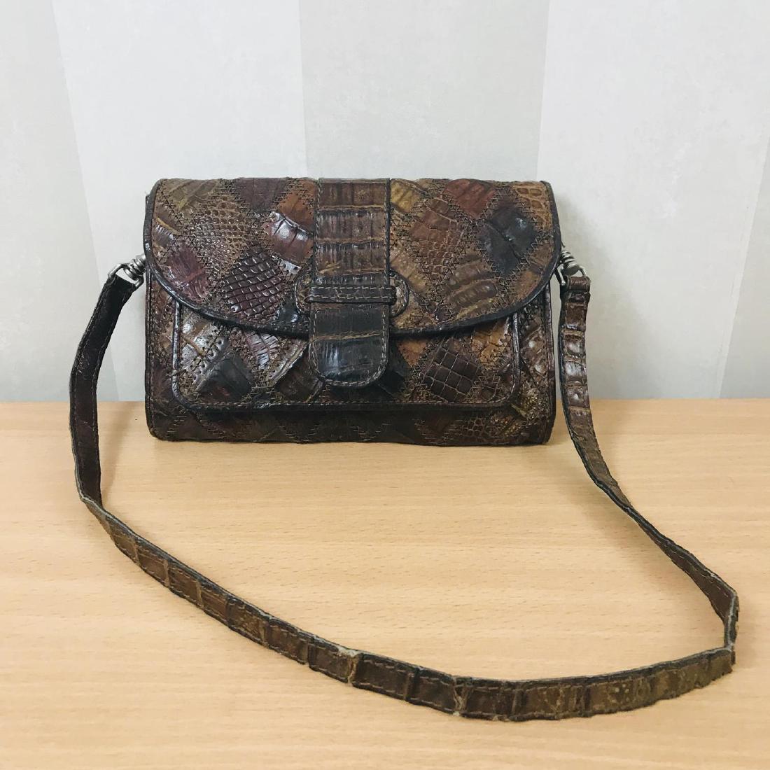 Vintage Brown Crocodile Leather Small Shoulder Bag (1 of 8)