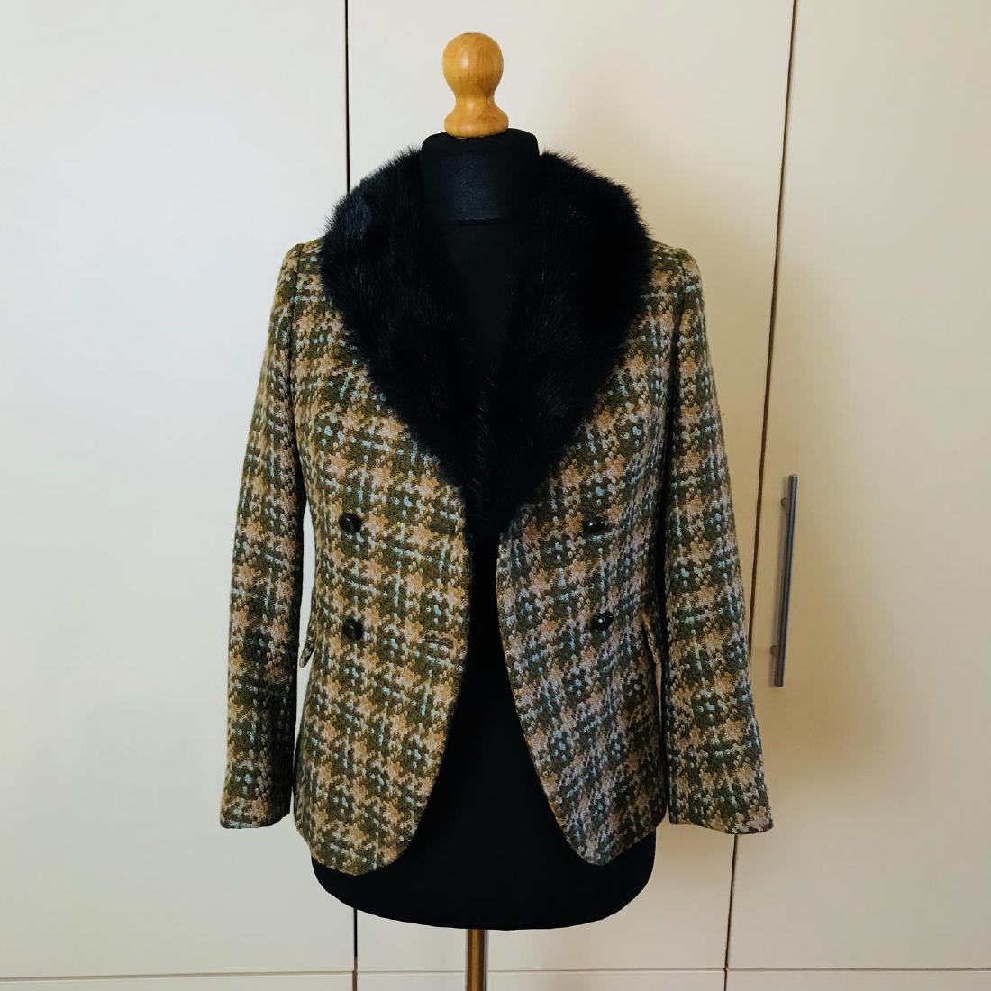 Vintage Women's Designer Jacket Blazer with Real Fur (1 of 8)