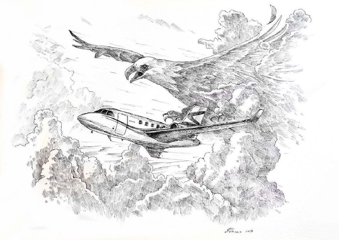 Totems Celestial Totem Original Ink Drawing Signed (1 of 3)