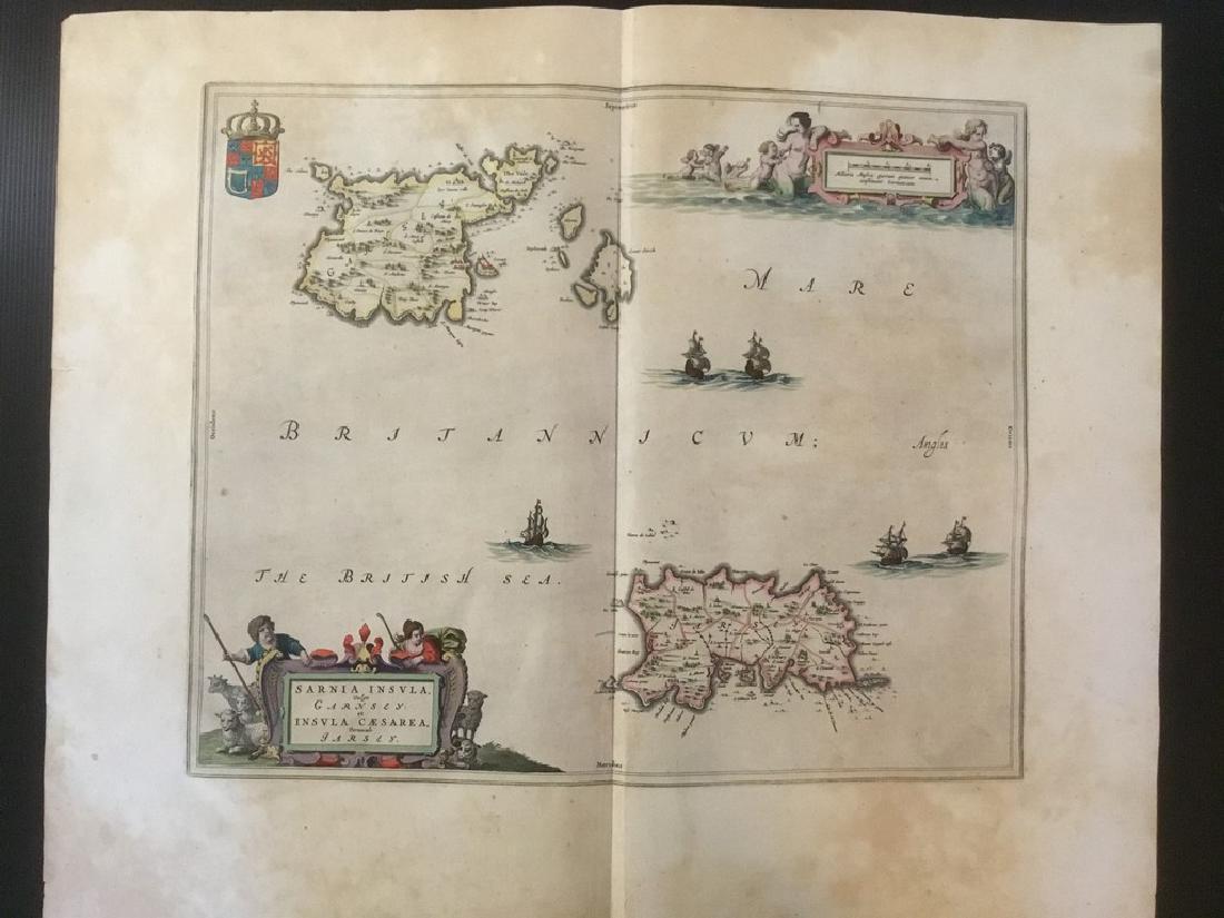 Channel Islands of jersey & Guernsey 1659 by J. Blaeu. (1 of 3)