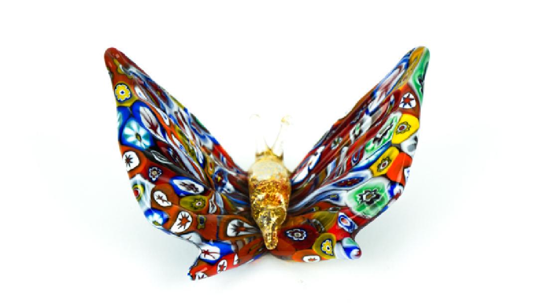 MURANO GLASS ANIMAL - BUTTERFLY HEAD WITH MURRINA (1 of 7)