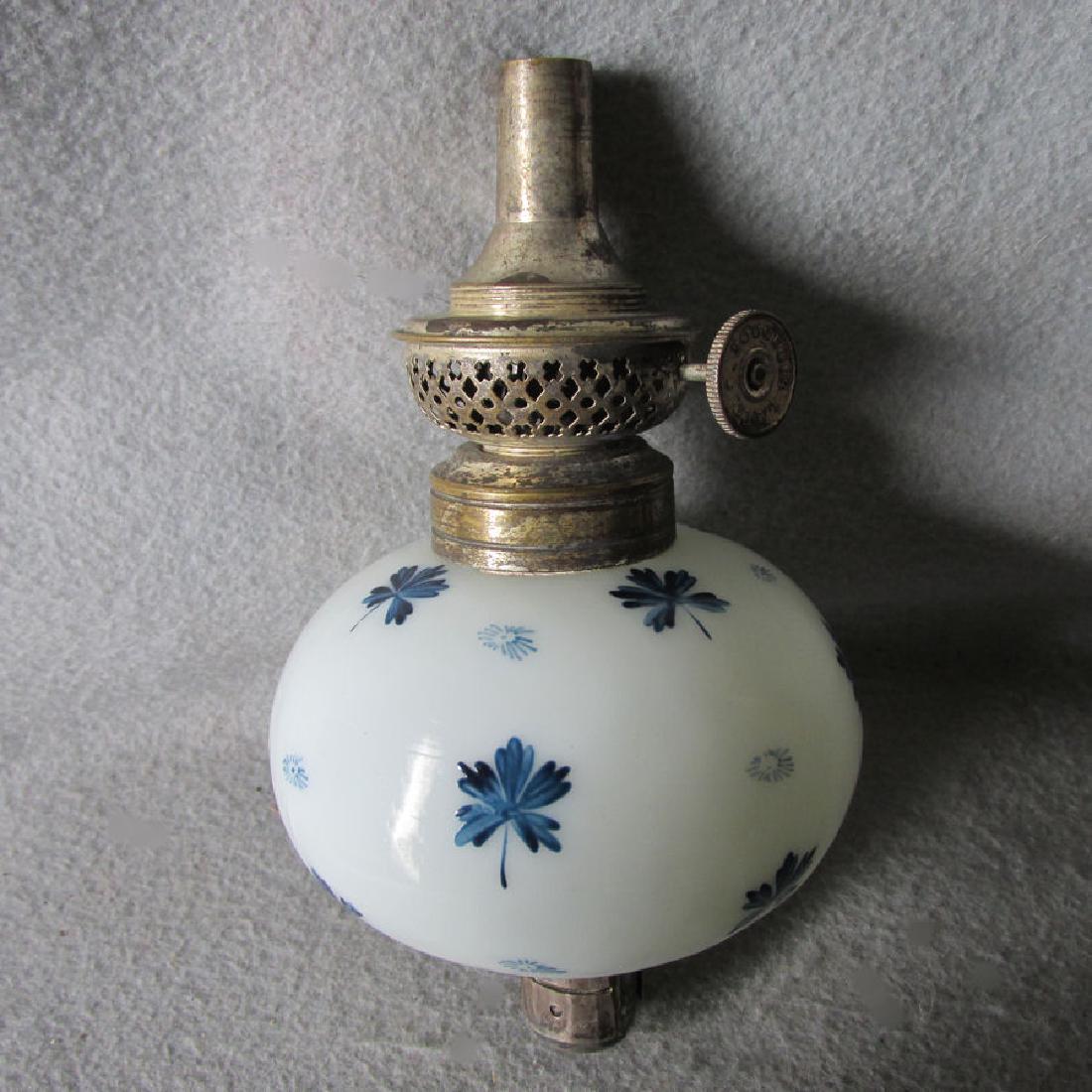 Antique 19thC Bougeoir Peg Lamp with Blue Enamel (1 of 5)