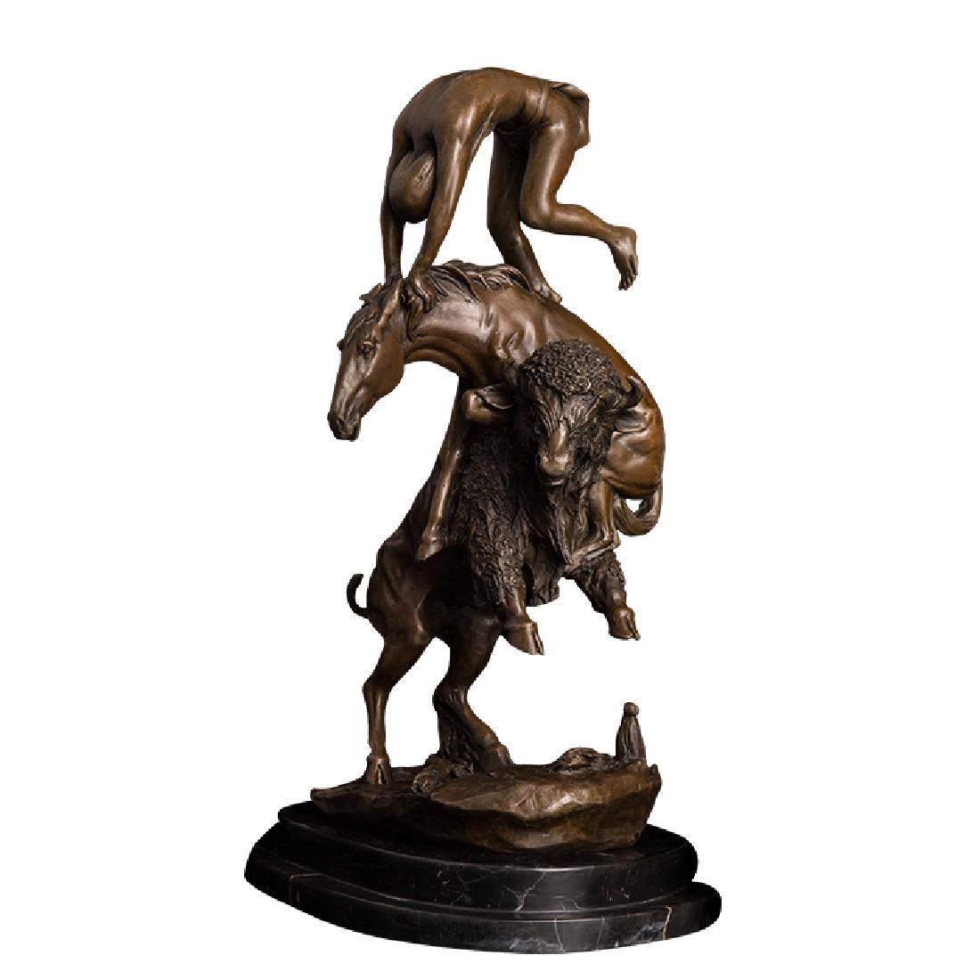 Bronze man and horse statue (1 of 6)