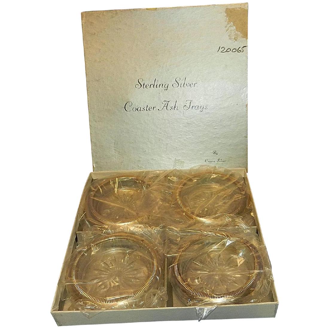 Vintage Sterling Silver Coaster Ashtray by Crown Silver (1 of 3)