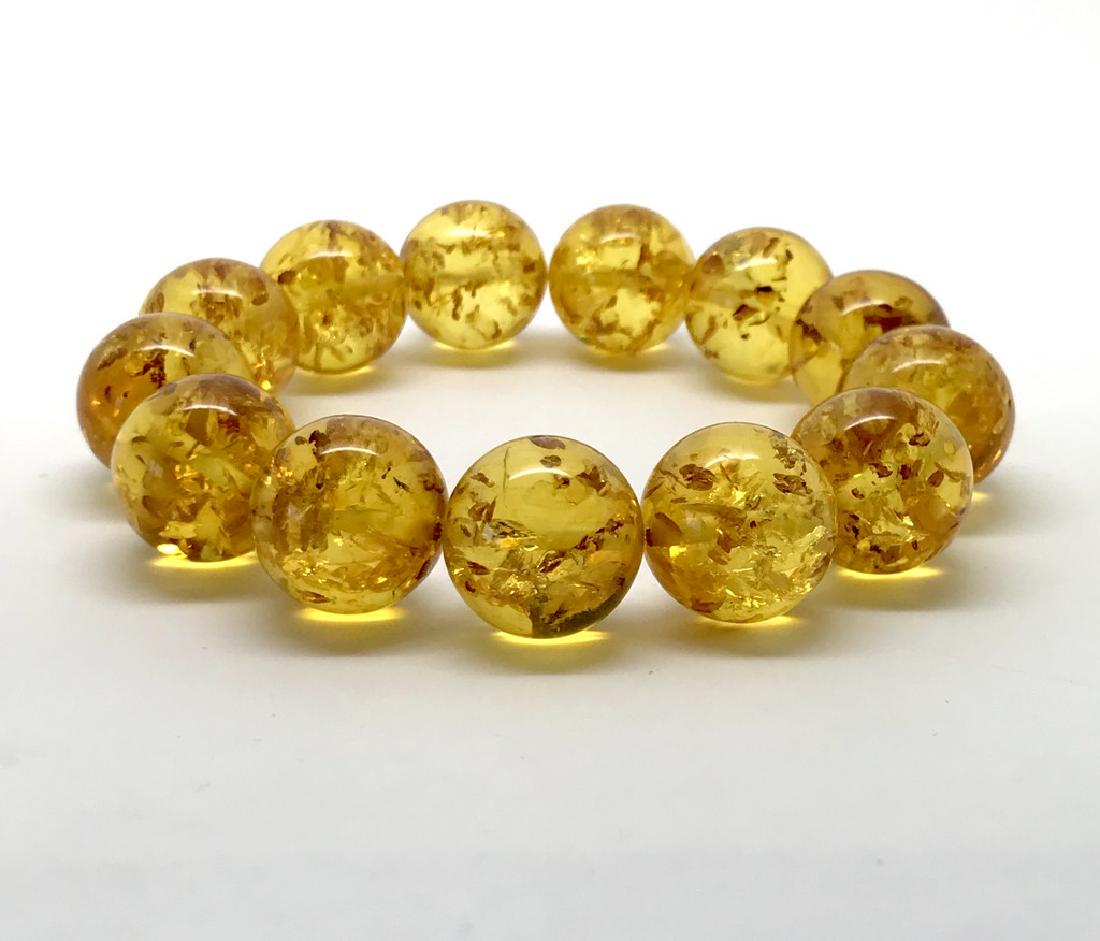 Baltic amber bracelet honey beads ø14.6mm 23.1gr (1 of 8)
